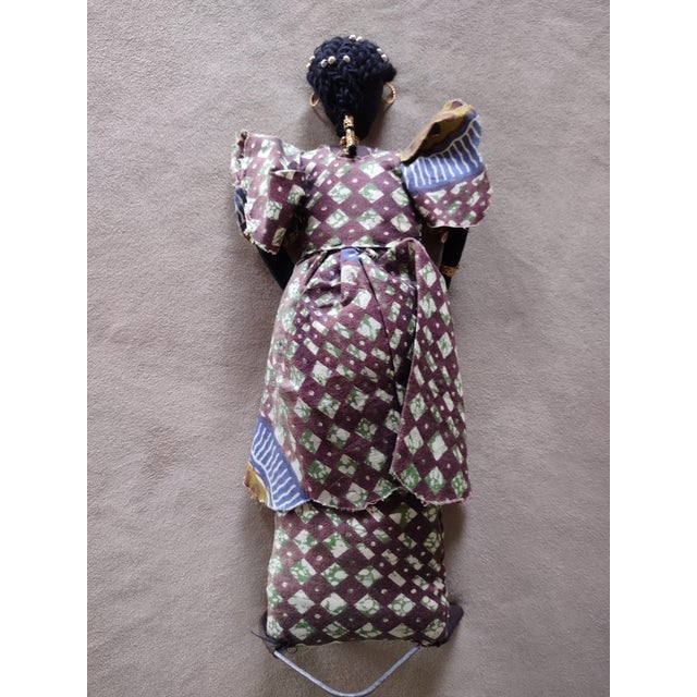 Handmade Senegalese Cloth Doll With Beaded Hair & Jewelry, 1990 For Sale In Greenville, SC - Image 6 of 6