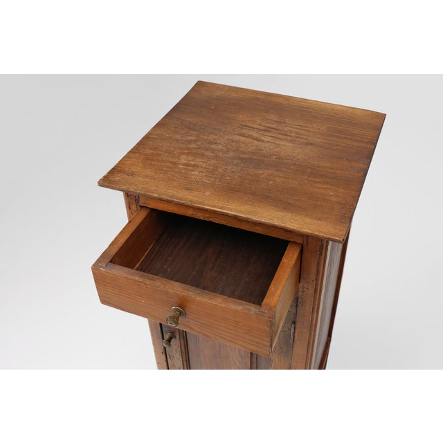 Antique French Nightstand in Pine Wood, 19th Century For Sale - Image 5 of 11