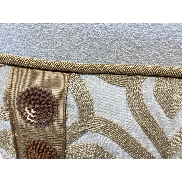 Textile New Custom Hand Made Osborne & LIttle Golden Mustard Yellow & Ivory Pillow ($550 Wholesale) For Sale - Image 7 of 8