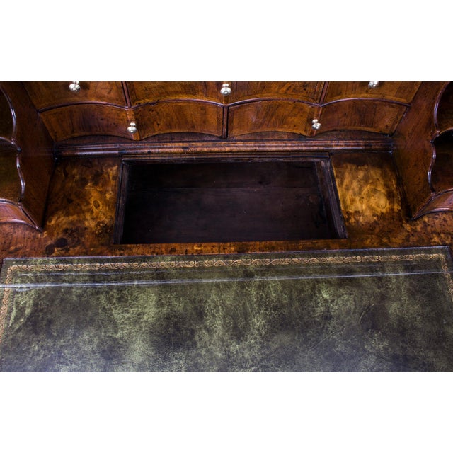 Antique Queen Anne Double Dome Burr Walnut Bureau Bookcase, 18th Century For Sale - Image 16 of 18