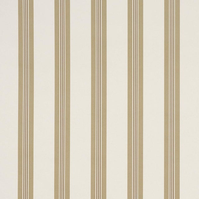 Schumacher Chatham Stripe Wallcovering In Driftwood For Sale
