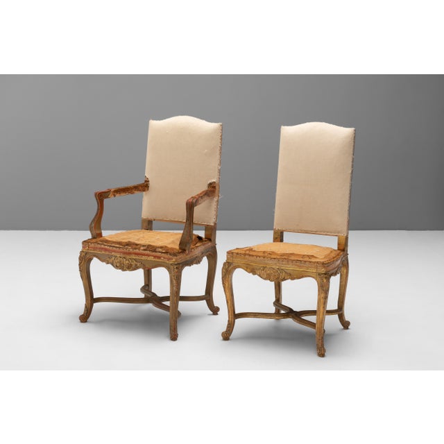 Vintage Gilded French Dining Chairs, 1930, Set of 6 For Sale - Image 4 of 15