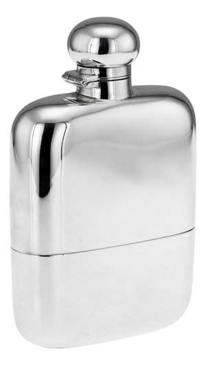 Antique English Silver Hip Flask and Cup from James Dixon & Sons, 1905