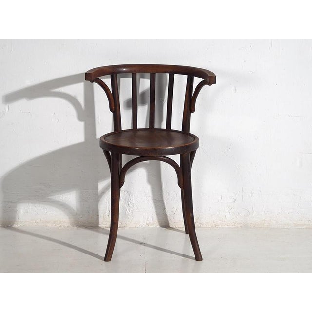 Brown Chairs with Armrests from Thonet, 1920s, Set of 4 For Sale - Image 8 of 18
