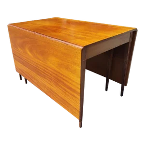 1930s American Federal Mahogany and Satinwood Inlay Drop-Leaf Dining Table