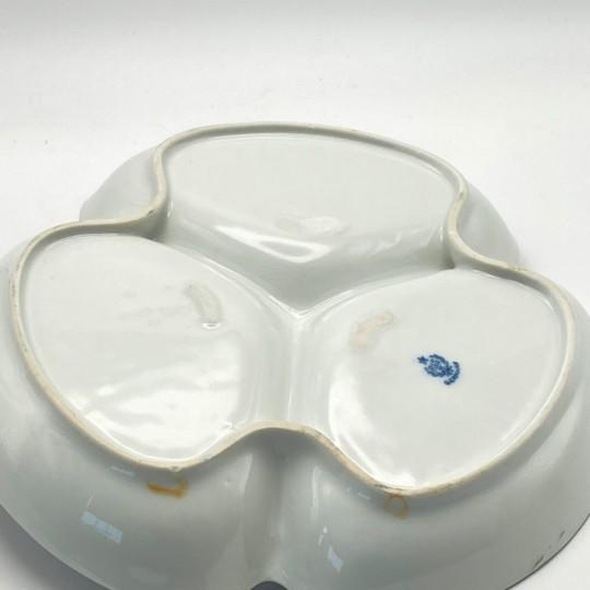 Vintage Reinhold Schlegelmilch Porcelain Divided Trefoil Candy Dish With Flowers For Sale - Image 13 of 16