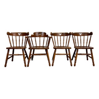 Vintage Tell City Hard Rock Maple Dining Chairs - Set of 4 For Sale