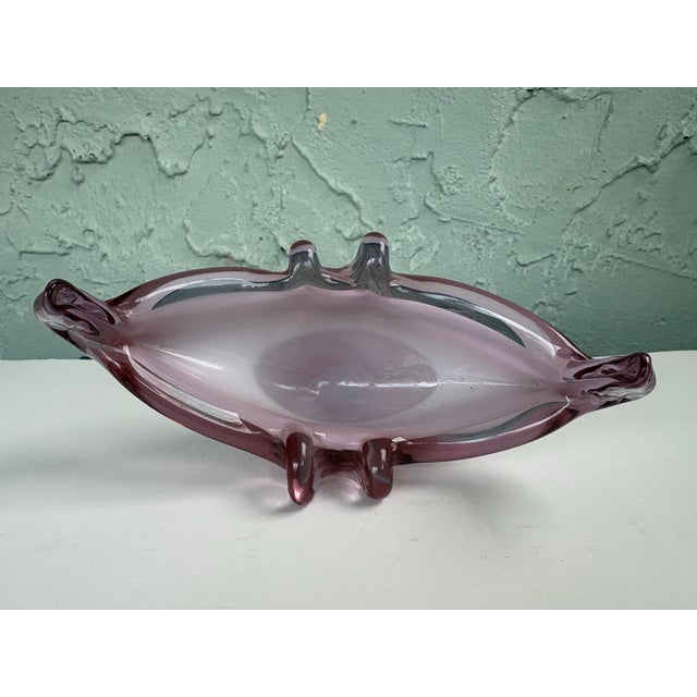 Glass Mid-Century Italian Sommerso Art Glass Centerpiece Bowl Attributed to Murano For Sale - Image 7 of 10