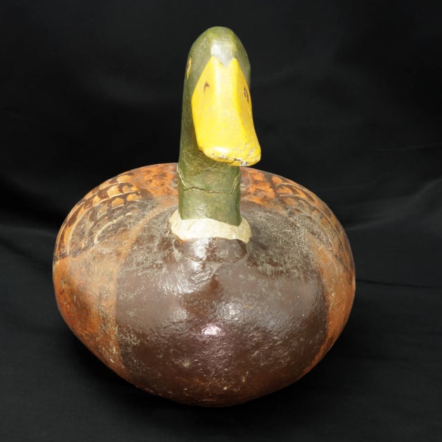 Early 20th Century Antique Folk Art Wood Mallard Duck Circa 1900-1920’s For Sale - Image 5 of 10