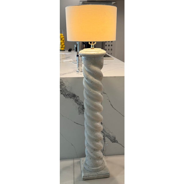Postmodern Vintage Plaster Swirl Floor Lamp Ala Michael Taylor For Sale - Image 3 of 9
