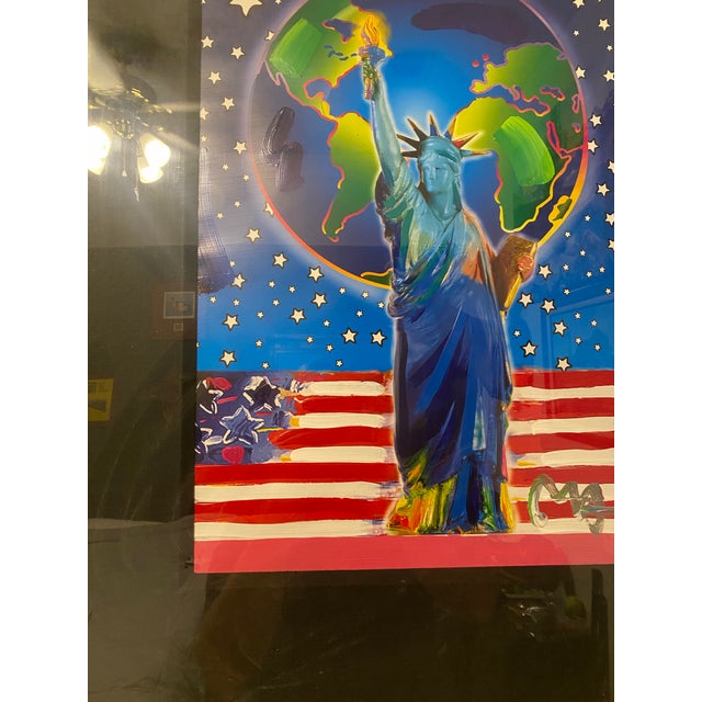 Sculpture Materials Peter Max Peace on Earth- Hand Signed - Mixed Media With Hand Embellishments For Sale - Image 7 of 7