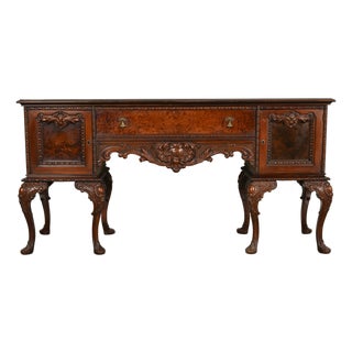 Berkey & Gay Style Chippendale Carved Mahogany Sideboard or Bar Cabinet, Circa 1920s For Sale