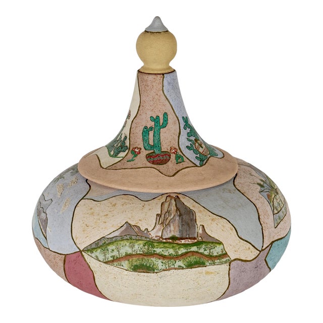 1970s Mexican Ceramic Vase With Top For Sale