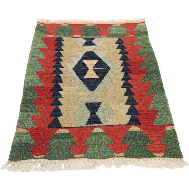 Tribal Vintage Persian Shiraz Kilim Rug - 02'00 X 02'10 For Sale - Image 3 of 9