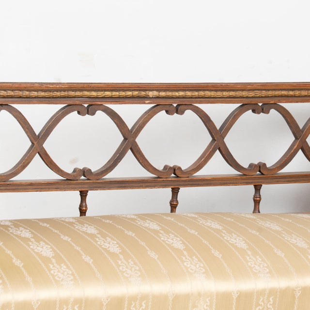 Brown 19th Century Swedish Original Painted Gustavian Bench Settee For Sale - Image 8 of 18