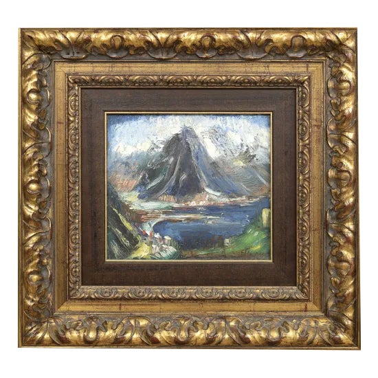Mountain Landscape, Oil on Canvas, 20th Century For Sale