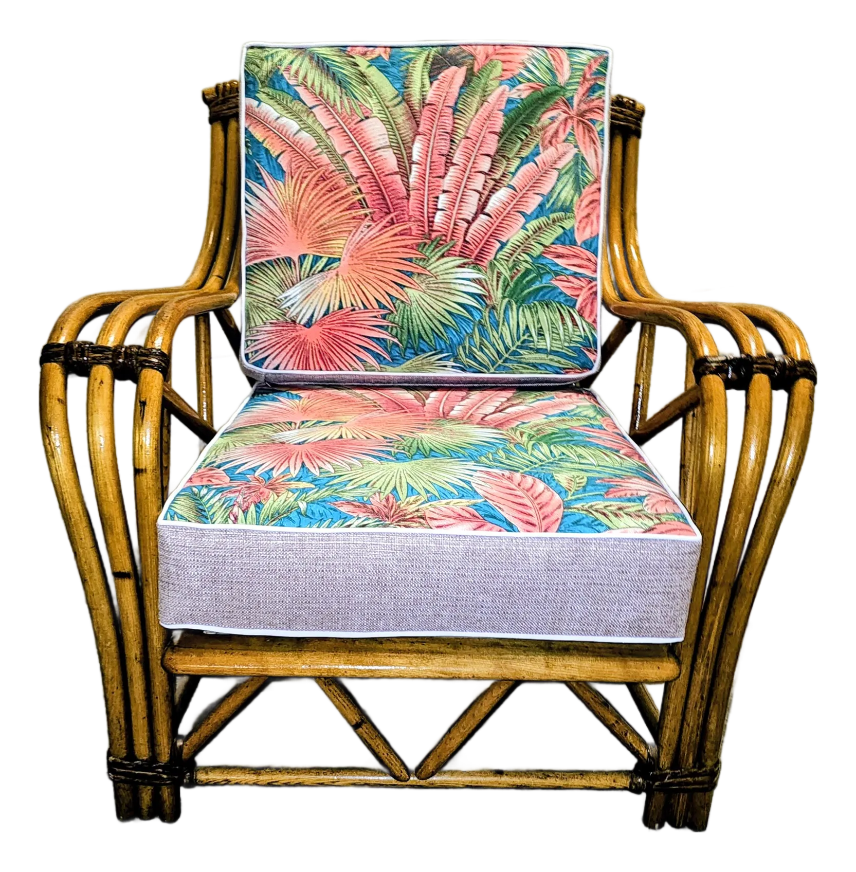 Mid 20th Century Paul Frankl Attributed Ficks Reed Bamboo Lounge