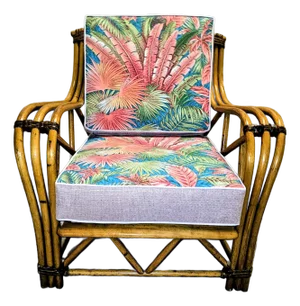 Mid 20th Century Paul Frankl Attributed Ficks Reed Bamboo Lounge Chair No Label