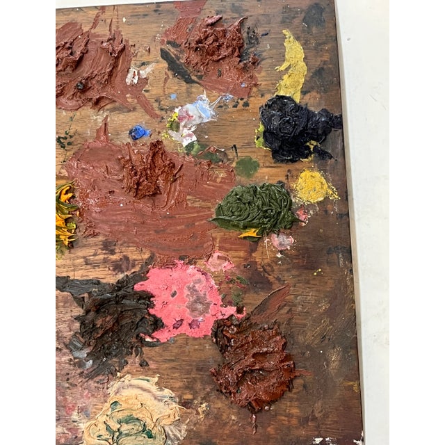 Green Antique French Wood Painter’s Palette For Sale - Image 8 of 8