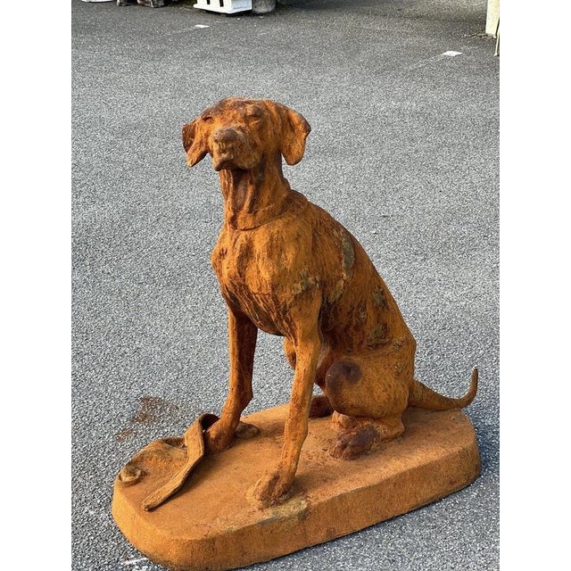 Gold Monumental Cast Iron Hunting Hounds After Henri Alfred Jacquemart, Set of 2 For Sale - Image 8 of 15