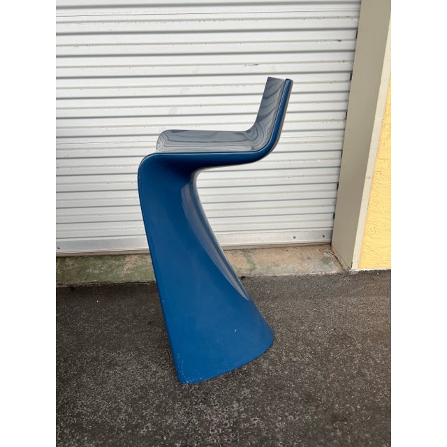 Modern Vintage Blue Stools Vondom Wing by Cero -2 For Sale - Image 3 of 11