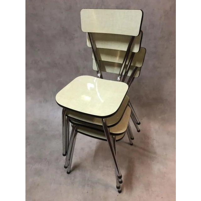 Light Yellow Resopal Side Chairs, 1950s, Set of 4 For Sale - Image 7 of 8