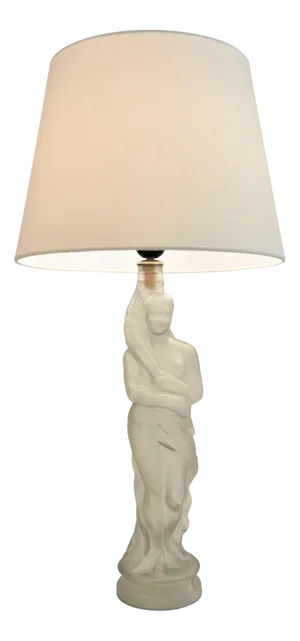 Art Nouveau Art Deco Frosted Glass Table Lamp in the style of Lalique