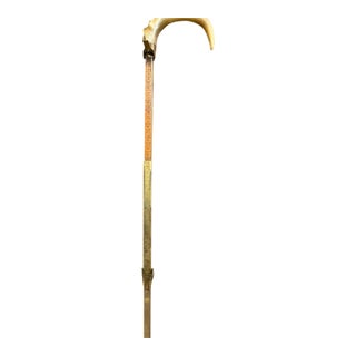 Rare Spanish Shoe Cobbler's Cane With Measuring Shaft, Circa 1860 For Sale