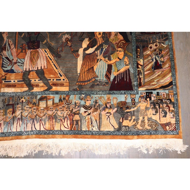 Vintage Persian Pictorial Narrative Rug no. 10956 For Sale - Image 11 of 12