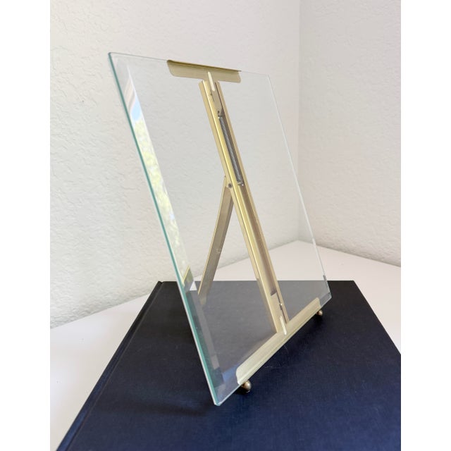 Metal 8x10 French Style Brass Easel Picture Frame, Late 20th C For Sale - Image 7 of 13