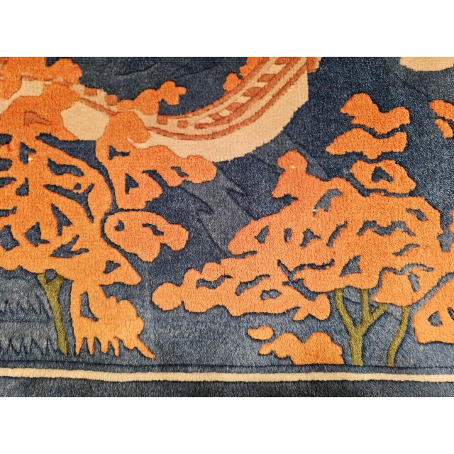 Early 20th Century Vintage Chinese Pictorial Rug, Hand-Knotted Wool on Cotton, Great Wall Scene, 2' x 3' For Sale - Image 5 of 8