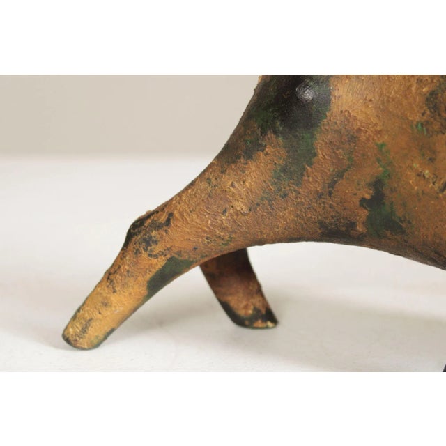 Mid Century Modern Cast Iron Bull Sculpture For Sale - Image 9 of 12