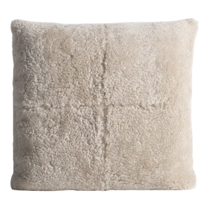 Lancaster Signature Quadrant Pillow in Oatmeal Curly Shearling