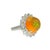 8.26 Carat Fire Opal Diamond Platinum Ring, Size 6.5 For Sale - Image 4 of 6