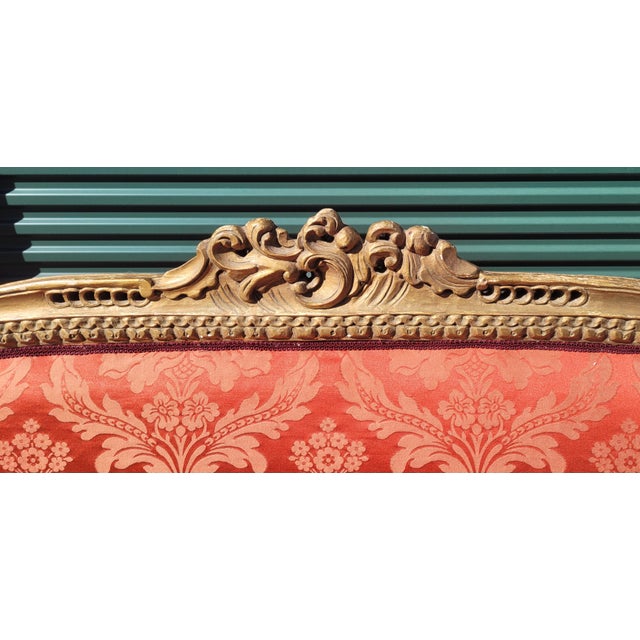 Wood Antique Imperial Style French Rococo Settee For Sale - Image 7 of 12