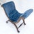 French Carved Wood Scissor Shape Blue Velvet Upholstery Bench For Sale - Image 11 of 13