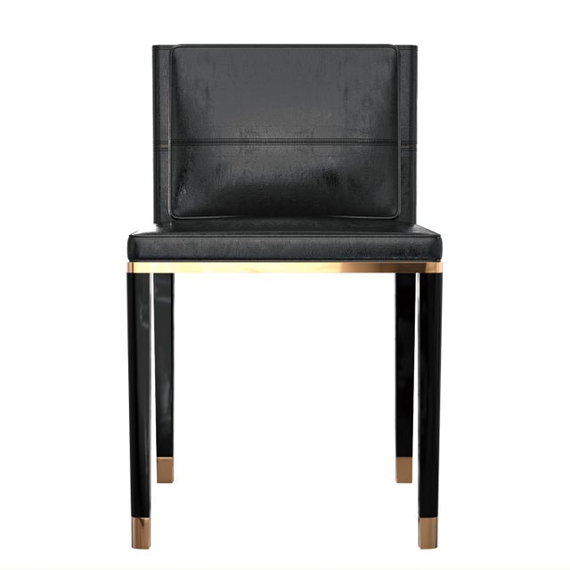 "Sabbia" Chair With Bronze and Tailor Made Leather For Sale - Image 11 of 12