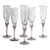 1990s Mikasa Sea Mist Amethyst Hearts Champagne Flute Glasses Set of 6 For Sale