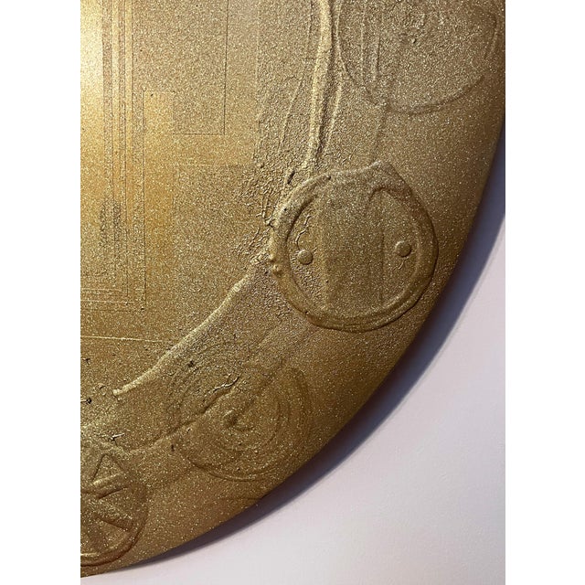 Contemporary Golden Mandala With Mirror Eye For Sale - Image 3 of 9