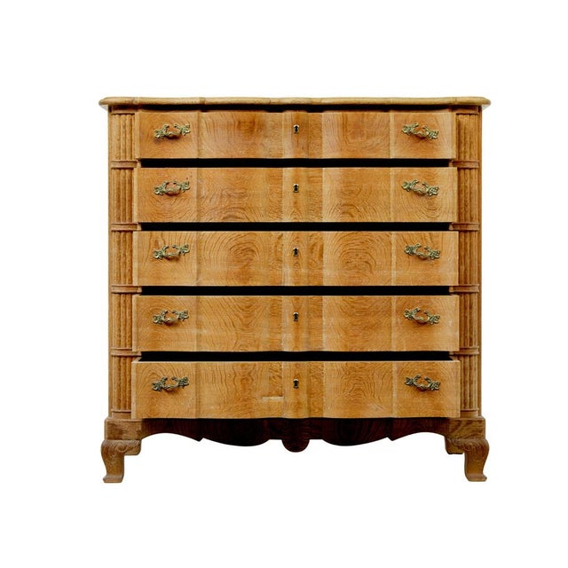 Mid-Century Modern Baroque Revival Oak Chest of Drawers, 1950 For Sale - Image 4 of 10