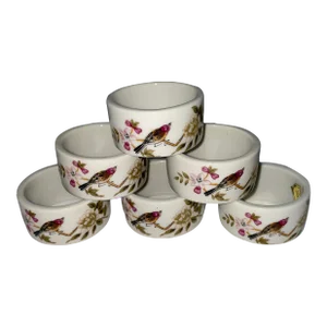 Shafford Bird and Butterfly Napkin Rings- Set of 6