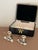 Antique Leaf Design Silver Plated Salt and Pepper Shakers in Satin Lined Case - 3 pcs For Sale - Image 4 of 12