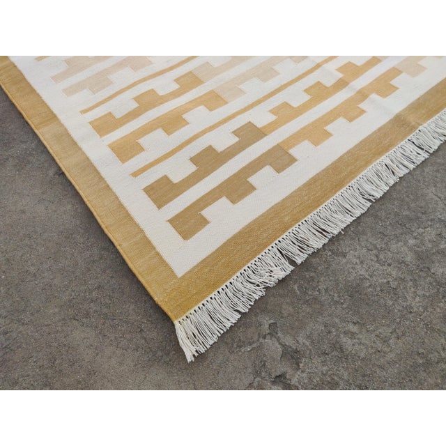 Not Yet Made - Made To Order Handmade Cotton Natural Vegetable Dyed Reversible Yellow Marianne Rug - 9'x12' For Sale - Image 5 of 12