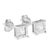 Early 21st Century .925 Sterling Silver 1/4 Cttw Miracle Set Princess-Cut Diamond Solitaire Stud Earrings, A Pair For Sale - Image 5 of 6