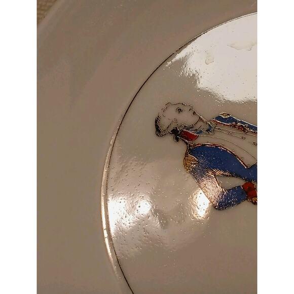 1980s 1989 Apilco Marquis De Lafayette Bernadette Frappier Saucer Plate White France For Sale - Image 5 of 10