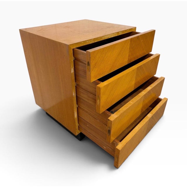 Brown Mid-Century Modern Art Deco Style 4-Drawer Nightstands - Set of 2 For Sale - Image 8 of 9