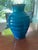 1990s 1990s Mediterranean Style Blue Crackle Glazed Vase With Glossy Finish For Sale - Image 5 of 5