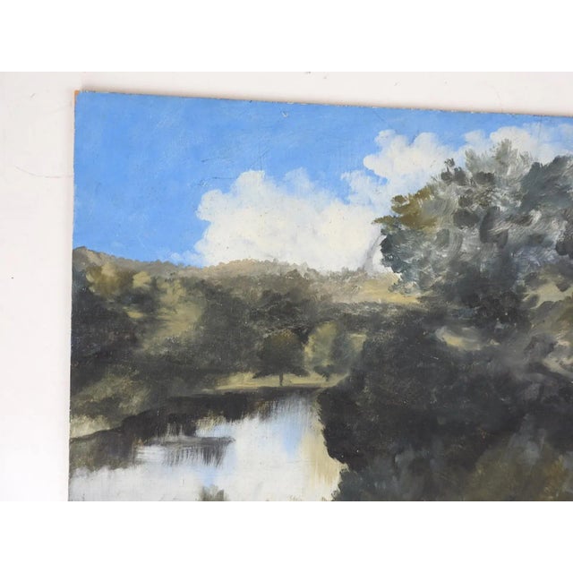 Impressionist Lakeside Landscape Painting For Sale - Image 4 of 7