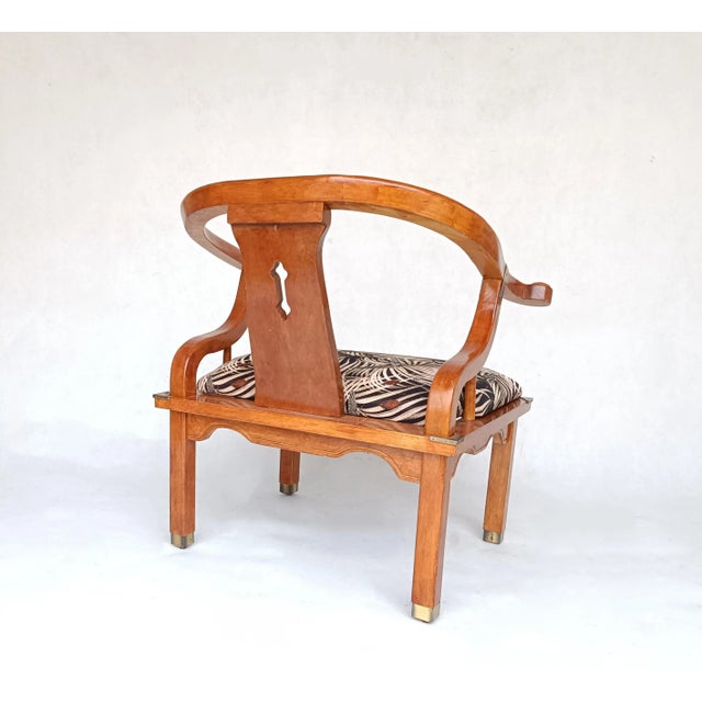 Set of American Horseshoe Armchairs in the style of James Mont, 1990s For Sale - Image 4 of 9