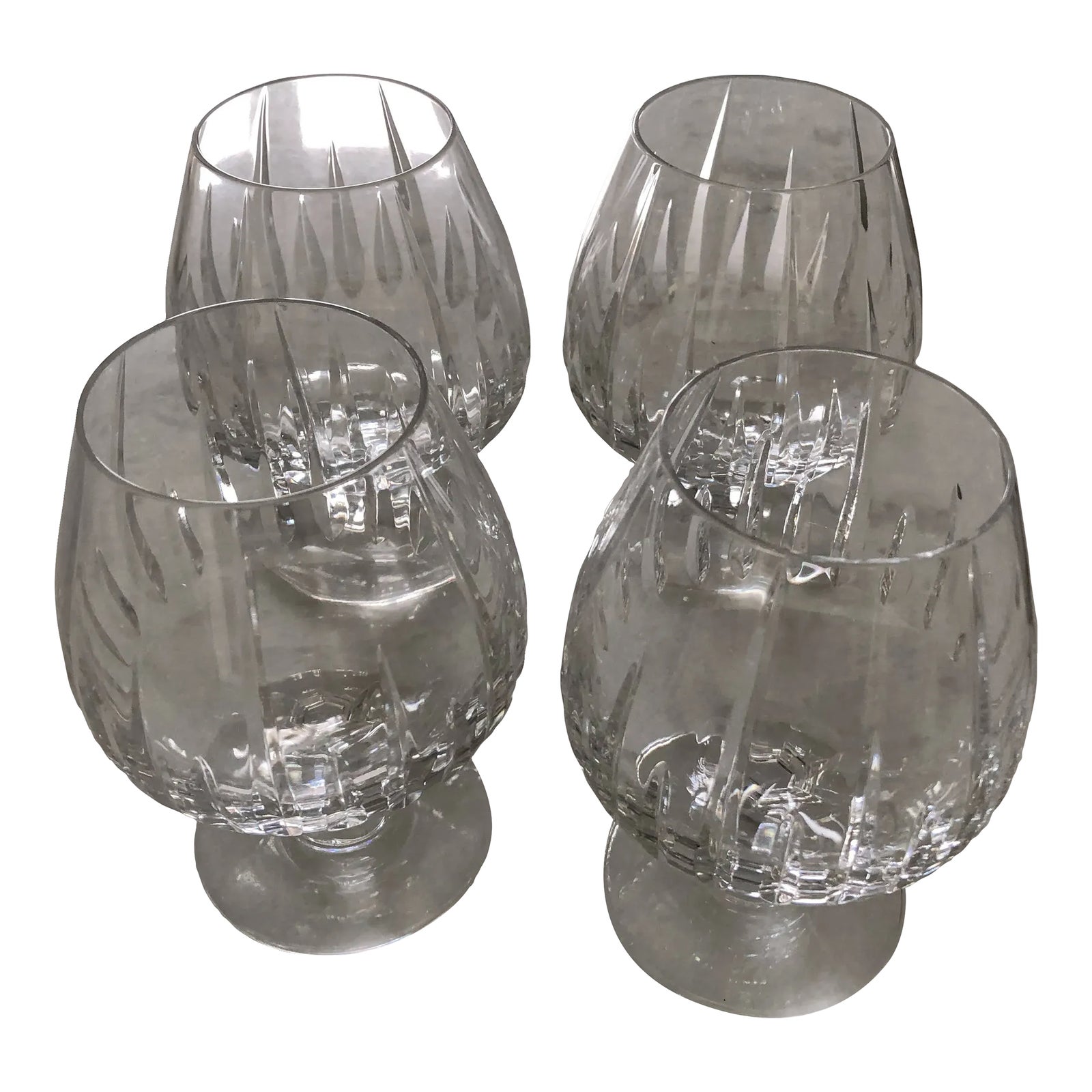 1990s Vintage Mikasa Arctic Lights Crystal Cut Snifter Glasses Set of